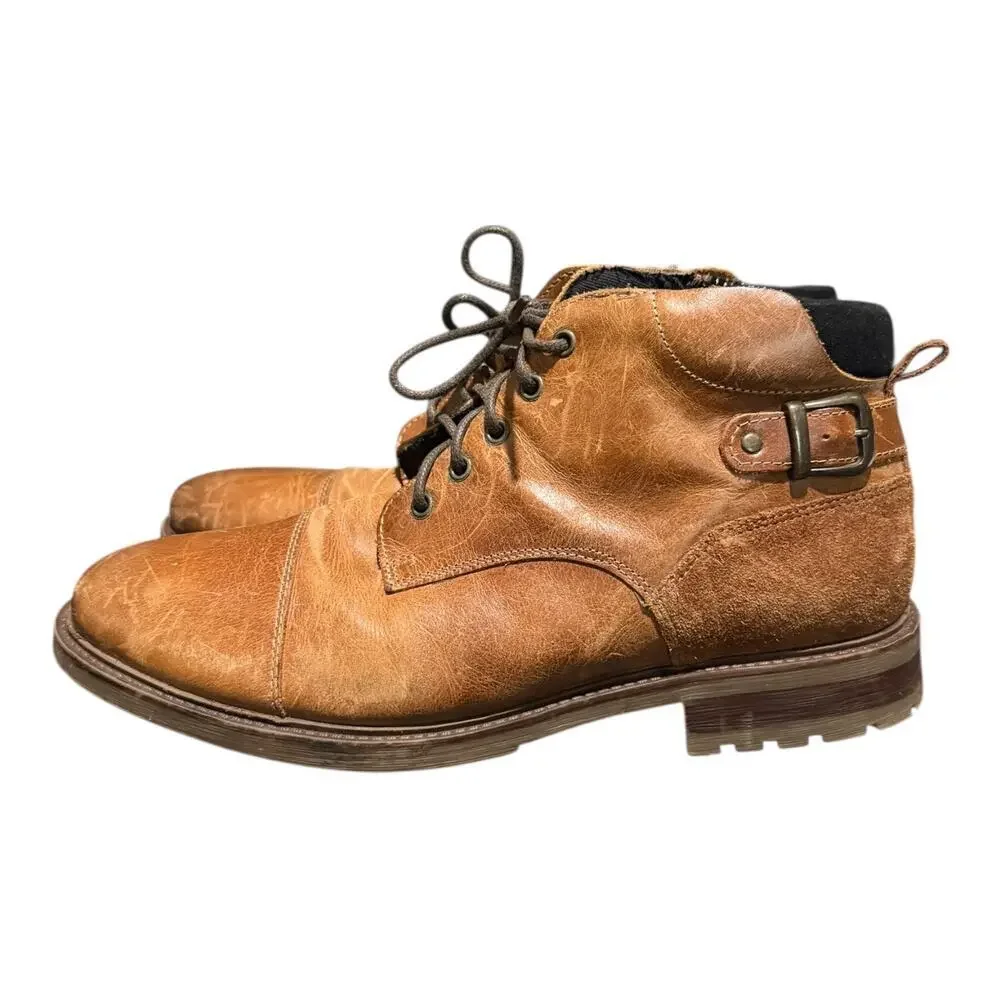 Franco Fortini Men’s Easton Leather Ankle Lace Up Boots Shoes Size 13 Brown